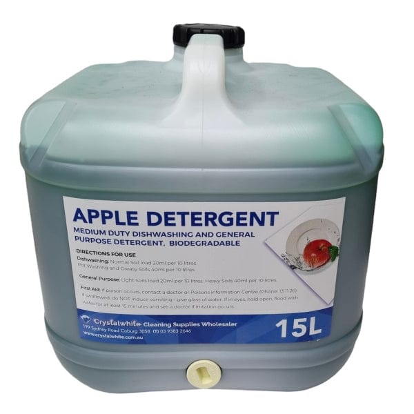 Crystalwhite | Apple Detergent Sink Dishwashing Detergent 15Lt Biodegradable | Crystalwhite Cleaning Supplies Melbourne