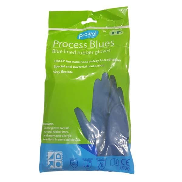 RCR International P/L | Process Blues Rubber Gloves Size 8 - 9 | Crystalwhite Cleaning Supplies Melbourne