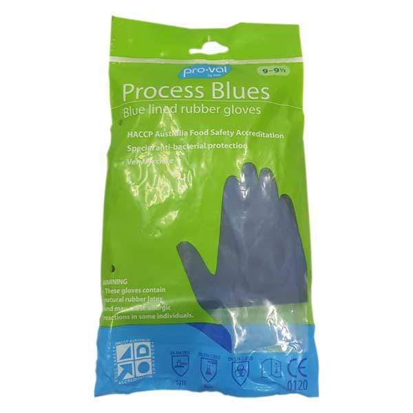 RCR International P/L | Process Blues Rubber Gloves Size 8 - 9 | Crystalwhite Cleaning Supplies Melbourne