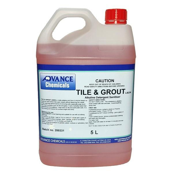 Advance Chemicals | Tiles and Grout Cleaner Chlorinated Alkaline Detergent Sanitiser 5Lt | Crystalwhite Cleaning Supplies Melbourne