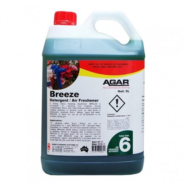 Agar | Breeze  5Lt Detergent and Air Freshener | Crystalwhite Cleaning Supplies Melbourne