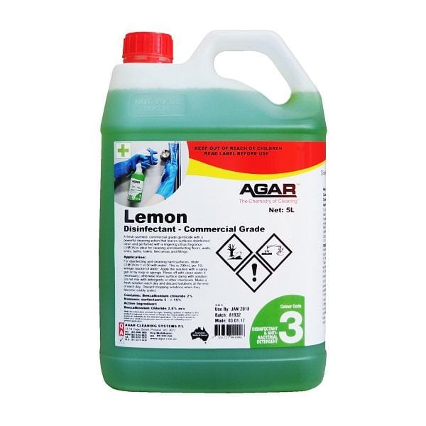 Agar | Lemon 5Lt Commercial Disinfectant | Crystalwhite Cleaning Melbourne