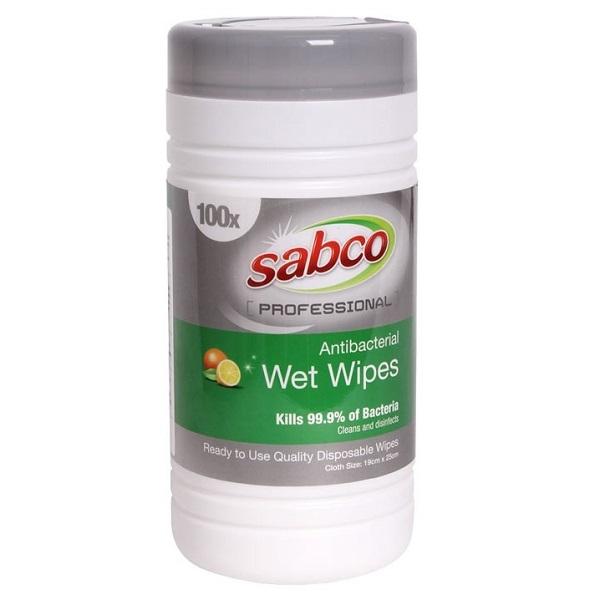 Sabco | Sabco Professional Antibacterial Wet Wipes 100 pk | Crystalwhite Cleaning Supplies Melbourne