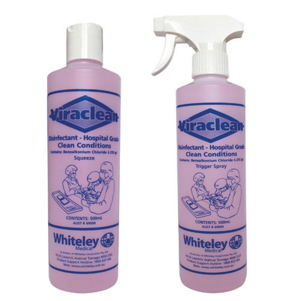 Whiteley | Whiteley Viraclean 500ml Disinfectant Hospital Grade | Crystalwhite Cleaning Supplies Melbourne